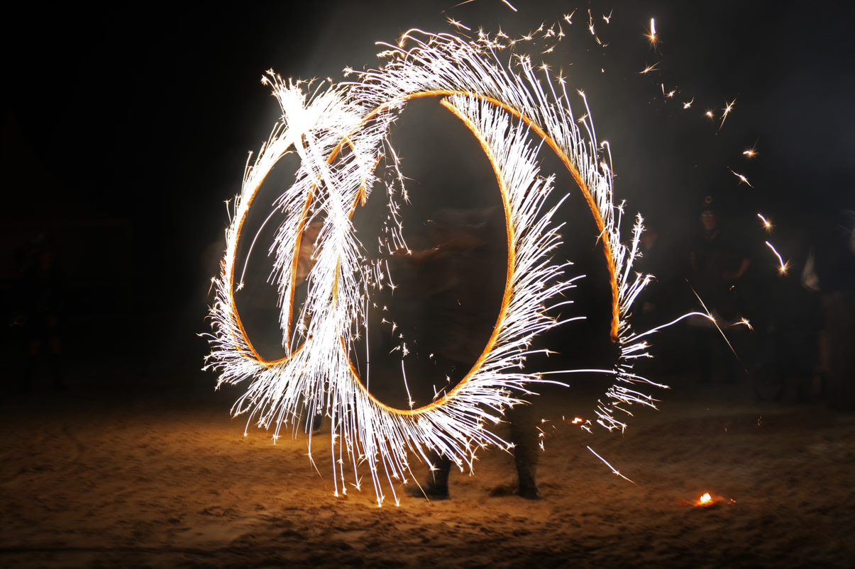 Spectacle d'un cracheur de feu