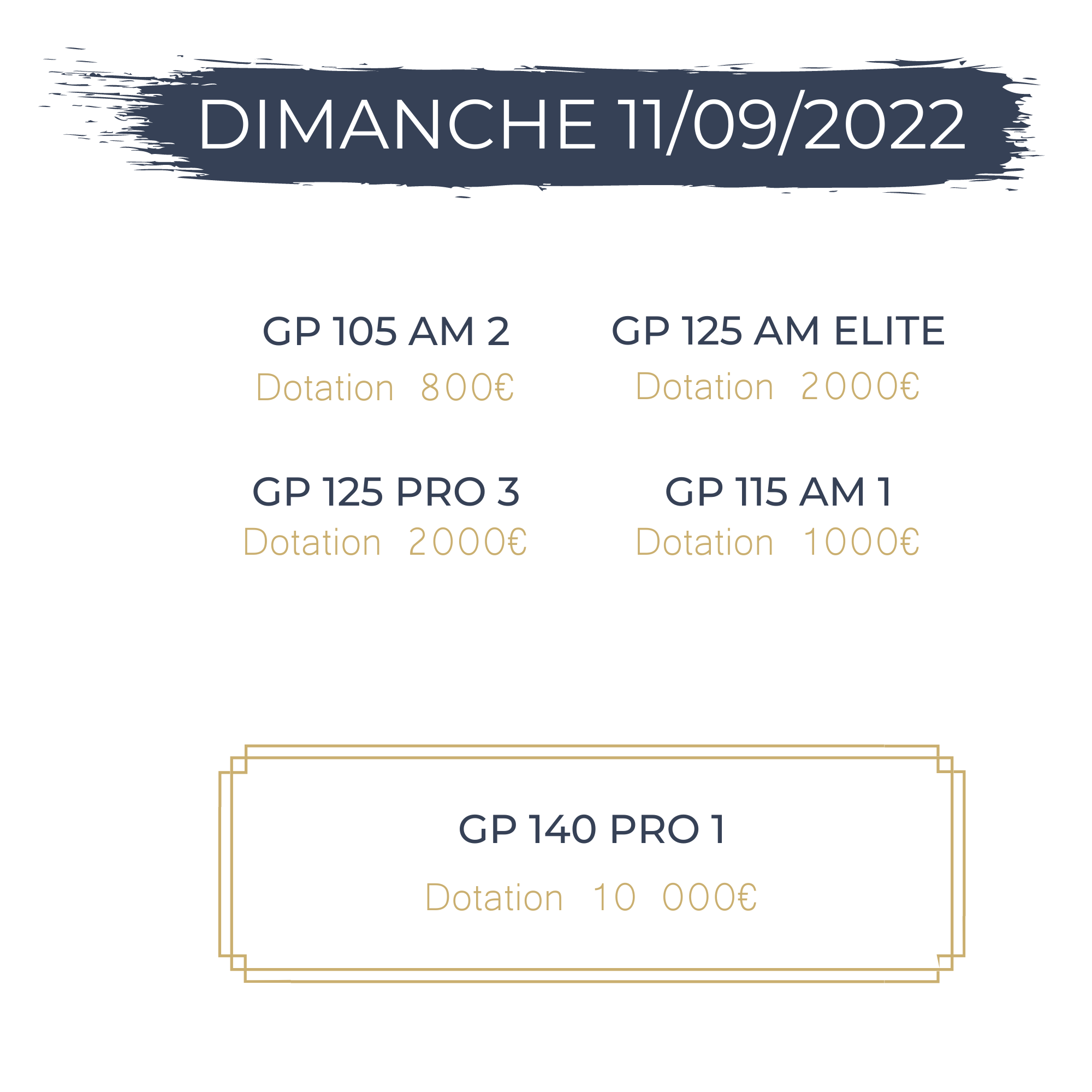 Programme de compétition du dimanche