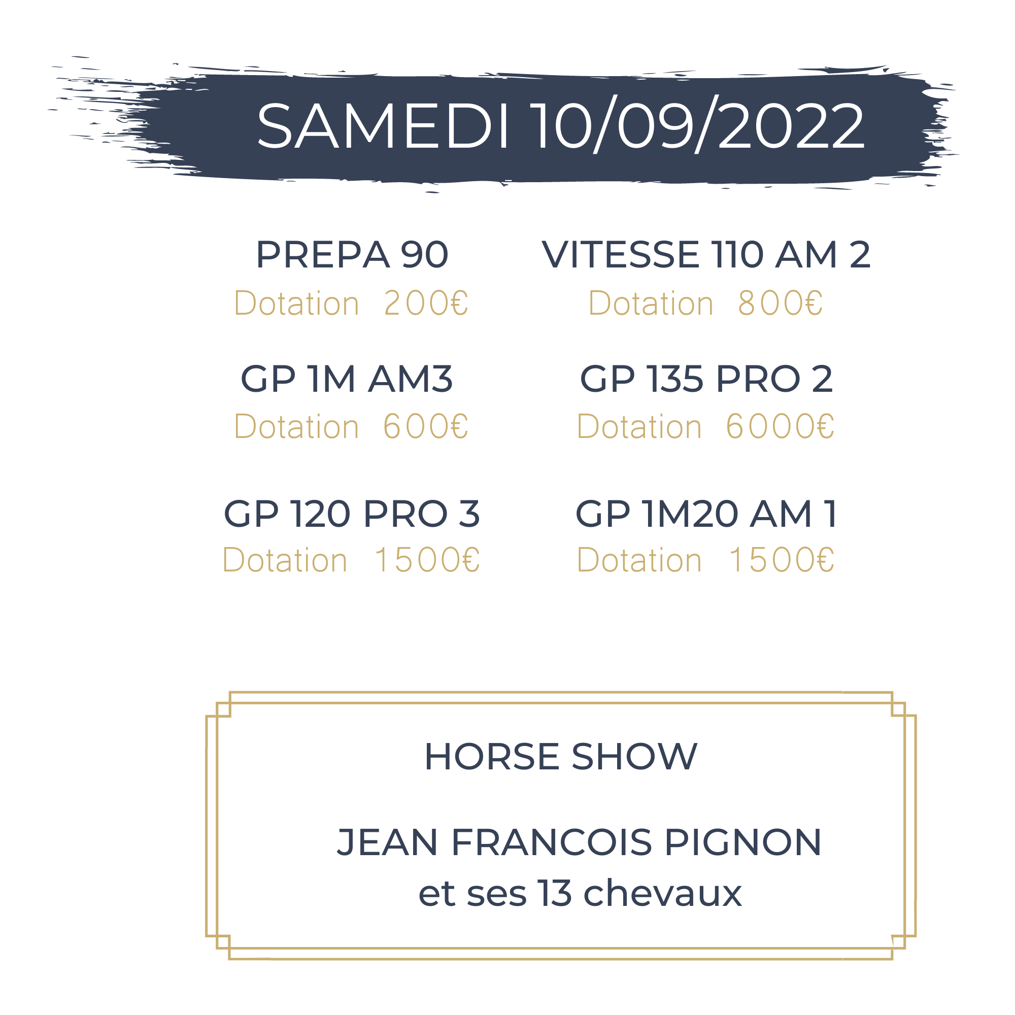 Programme de compétition du samedi